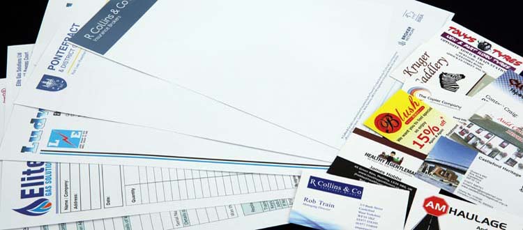 Business cards, letterheads, invoices etc.